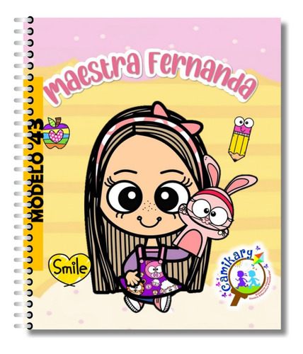 Libreta Personalizada Regalo Maestra Marioneta