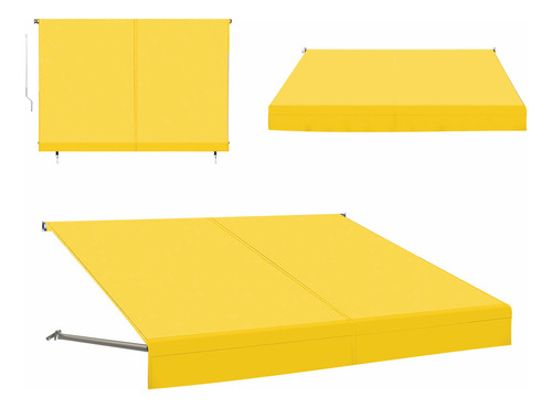 Toldo 2 Em 1 Com Braços - Sob Medida 4,00 X 3,00 X 2,00 Cor Amarelo