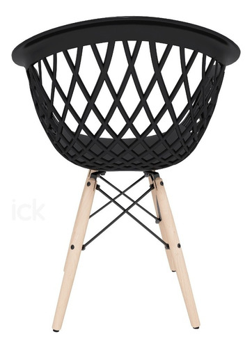 Kit 1 Cadeiras Web Fixa Em Preta/branca Cor Preta