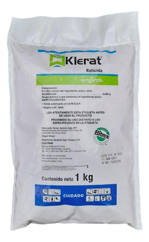 Raticida Klerat Cebo Granulado 1kg