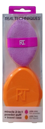 Miracle 2 In 1 Powder Puff + Travel Case Real Techniques