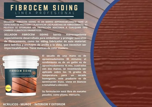 Pintura Para Fibrocem Siding Alerce Tineta 16lts