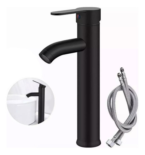 Llave Mezcladora Monomando Fregadero Lavabo Grifo Baño Negro