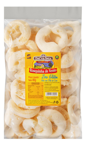 Rosquinha de Polvilho Rosquinha DaColônia Pacote 80g