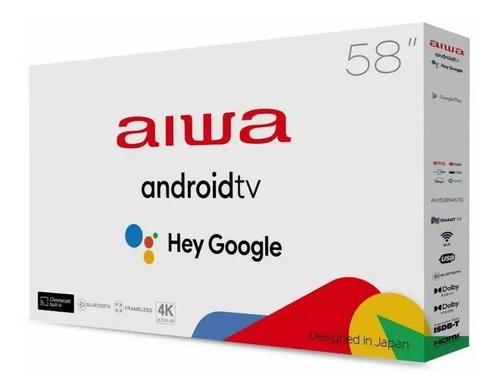 Imagen 1 de 2 de Smartv Aiwa 58 Pulgadas Android Tv 4k