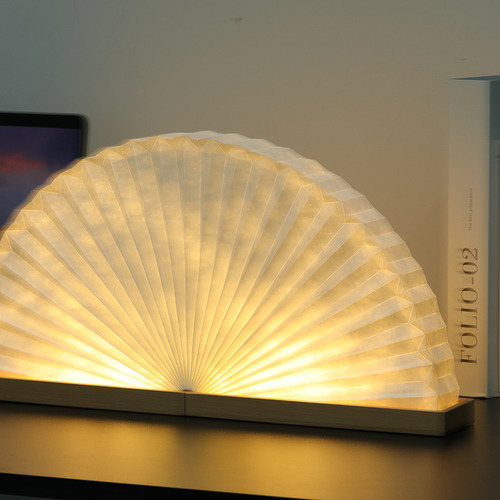 Lámpara Abanico Led Plegable ¡luz Nocturna Suave Y Diseño Único! Perfecta Para Recuerdos O Cumpleaños. Envío Hoy. #lucespararecordar