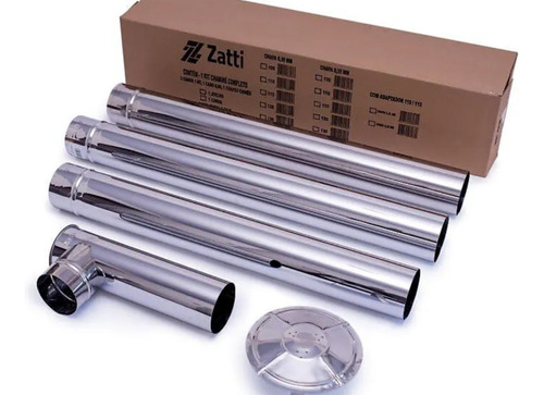 Kit Chaminé 115mm Inox 0,43mm Cd28 Lenha Inox
