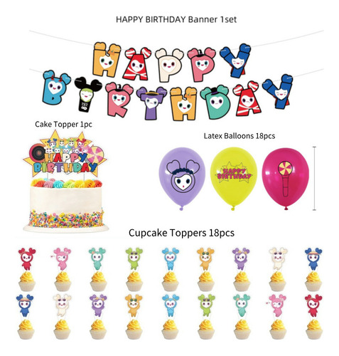 . Twice Set Globos Decoracion De Cumpleañosfeliz Cumpleaños