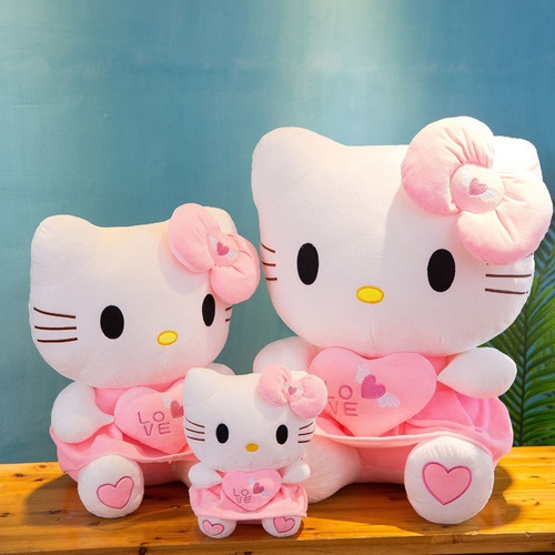 Peluche Hello Kitty Con Corazón Kawaii Para Regalo 25cm