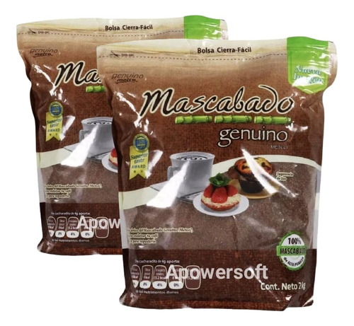 Azucar Mascabado Genuino 2 Kg (2 Pack) Alta Pureza Morena