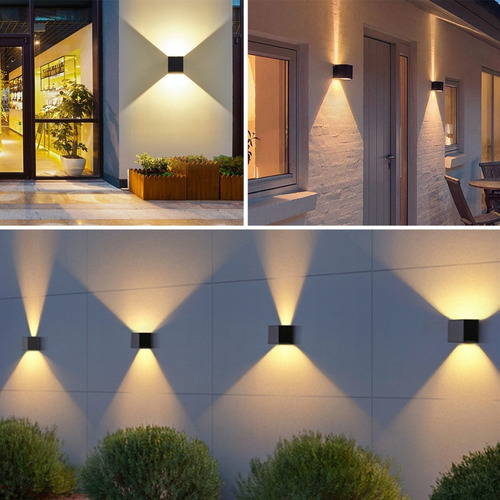 Gosun® Lámpara De Pared Led 12w Impermeable Foco Flotante Estructura Negro - Blanco Cálido
