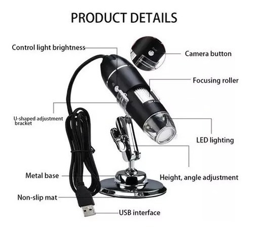 Microscopio Usb Digital 1600x Somos Tienda Cod 428