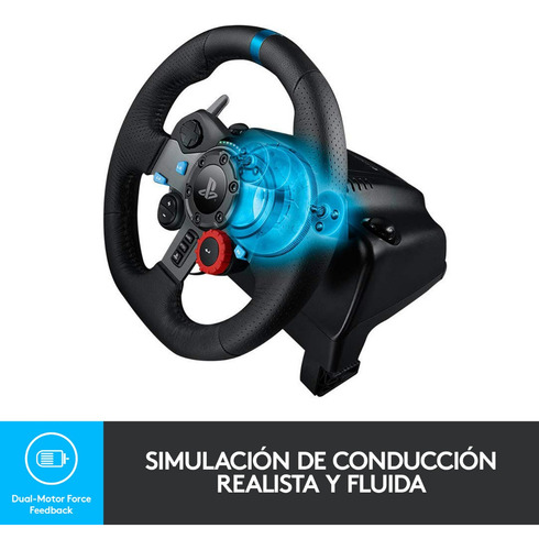 Volante Gamer Logitech G29 + Pedales Ps3/ps4/pc - Revogames Negro