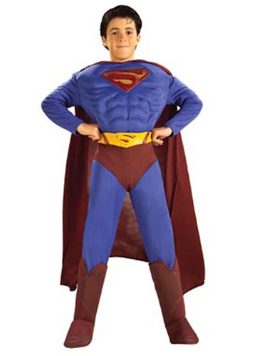 Disfraz Para Hombre Superman Pecho Musculoso Halloween 