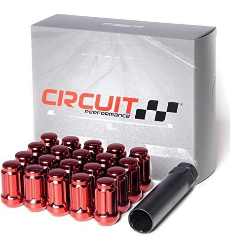 Spline Drive Tuner Acorn Lug Nuts Rojo 12x1.5 Acero For...