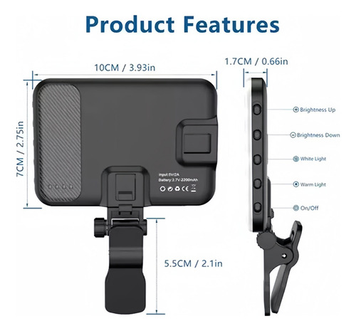 Sp Compatible Luz Led Recargable Para Selfies, Luz De