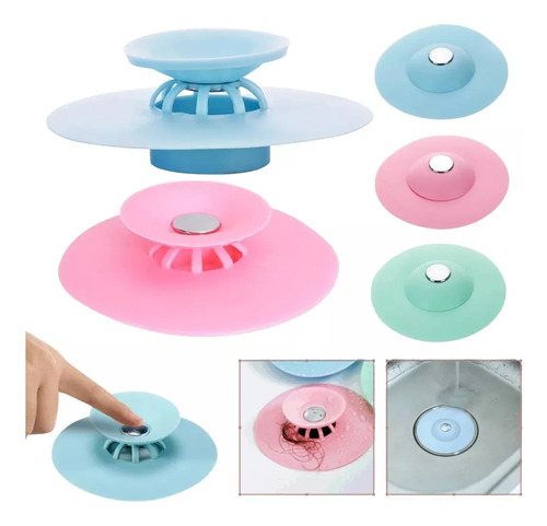 Tapón Silicona Bañera Drenaje Residuo Flexible Bacha Baño Surtido