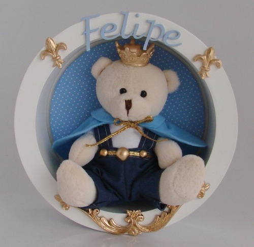 Nicho Rei Luxo Urso Coroa Redondo Maternidade Príncipe Bebê
