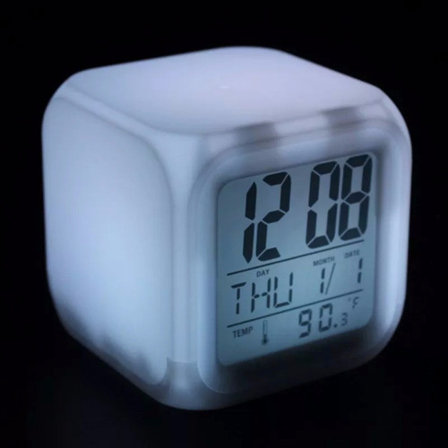 Reloj Despertador Digital Led 7 Colores Intermitentes H9025