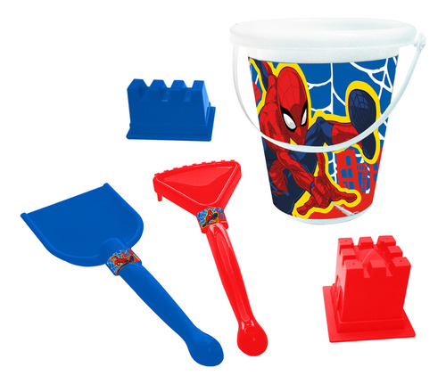 Set Mochila Con Balde Y Accesorios Spiderman Marvel