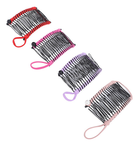 Pinzas Para El Cabello Clincher Peine, 4 Unidades, Color Ban