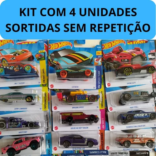 4 Unid Carrinhos Hot Wheels Sortidos Original Sem Repetição