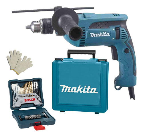 Furadeira Impacto 1/2 760w Makita Hp1640k + Acessórios 220v