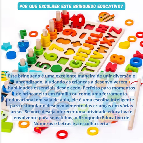 Jogo Educativo De Madeira Com Letras E Números Para Crianças