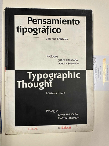 Pensamiento Tipográfico. Catedra Fontana. Bilingüe. 1996