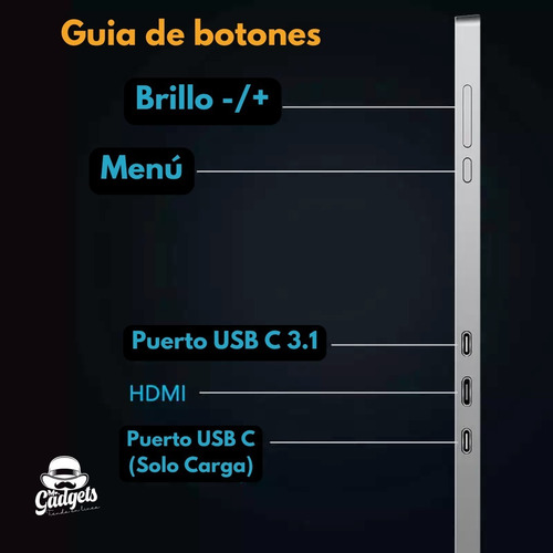 2 Pantallas Para Laptop Portátil Doble Monitor 14'' 1080p