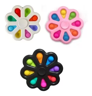 Pop It Flor Antiestrés Spinner Colores 8cm Importado