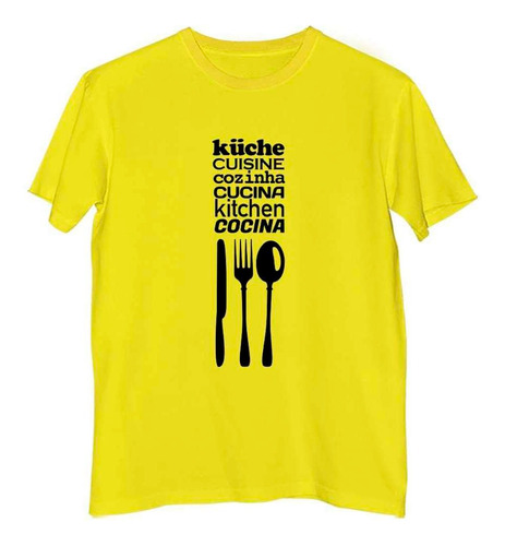 Remera Hombre Color Kitchen Cocina Spoon Fork Knife