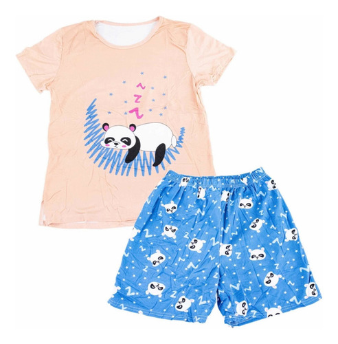 Pijama Mujer Verano Otoño Primavera Short Polera Algodón