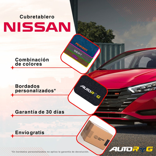 Cubretablero Para Nissan Pick-up Sin Usb Mod 2023 Bordado Azul Turquesa-blanco N37-g/xns37b