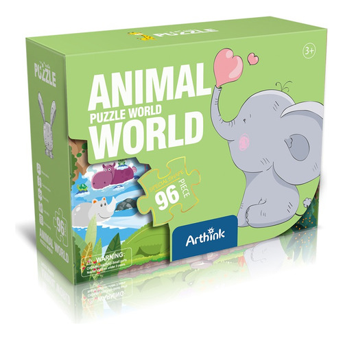 Puzzle Grande Animales Arthink 96 Piezas 60x42cm - Toystore