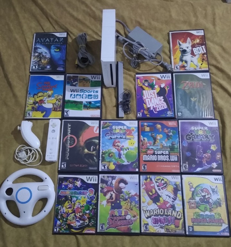 Nintendo Wii + 14 Juegos + Timon+ Wiimote, Mario Bros Luigi 