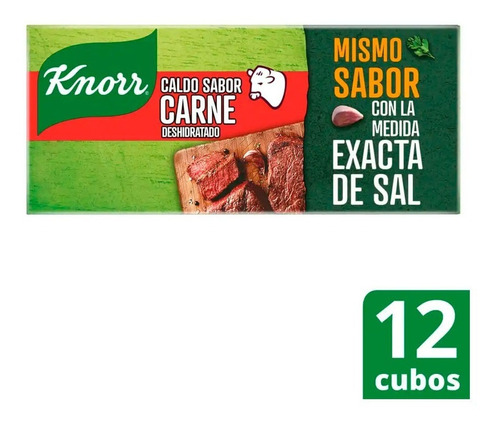 Knorr Caldo Sabor Carne X 12 Unidades