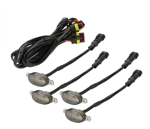 Kit 4 Luces Led Universal Raptor Ambar - Parrilla Rejilla