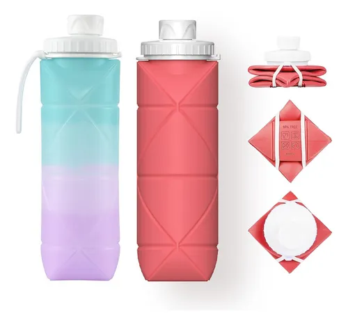 comprar Paquete De 2 Botellas De Agua Deportivas Plegables De