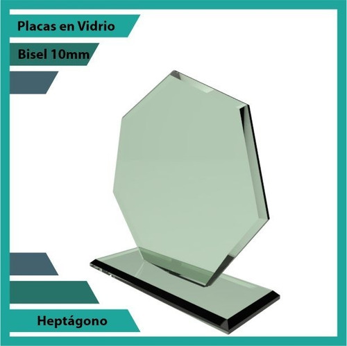 Placas Conmemorativas En Vidrio Heptagono Plano