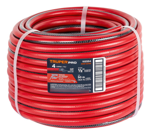 Metro D Manguera 1/2' 4 Capas En Rollo D 50 M Truper 102554