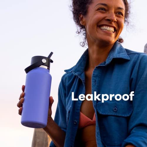 Garrafa De Água Hydro Flask Wide Mouth Com Tampa De Palha Fl