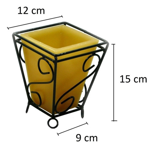 Suporte Quadrado 15 Cm Mesa Romântica Vintage Lanterna Vela Decoração 10 Cores De Luminária