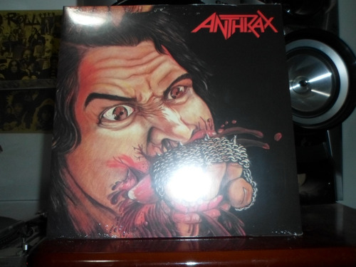 Lp Anthrax Fistful Of Metal Colorido Vermelho Preto Splatter