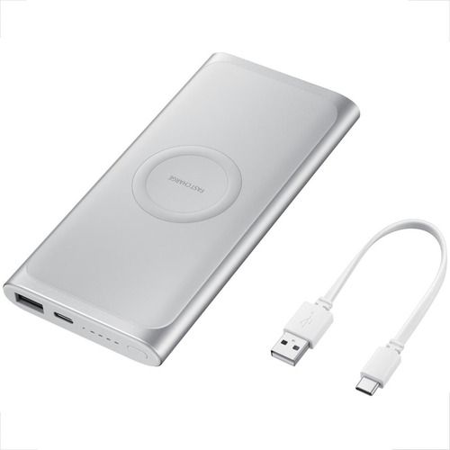 Carregador Turbo Power Bank Portatil Samsung 10000mah Usb-c Cor Prata