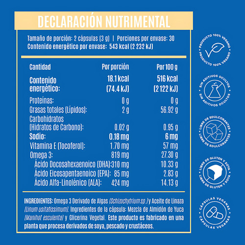 Full Spectrum Omega 3 60 Cápsulas 30 Porciones Dha Epa Ala