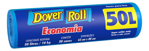 Saco para Lixo 50l Dover Roll Economia 30 Unidades