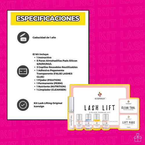 Kit Lash Lifting Rizado Iconsign Caducidad De 1 Año Rizado Dura 2 A 3 Semanas Alcanza 20 A 30 Aplicaciones