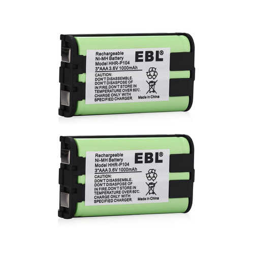 2 X 1000mah Batería Para Panasonic Hhr-p104 Hhrp104 Teléfono