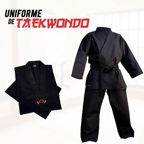 Uniforme De Taekwondo Negro Talla 6